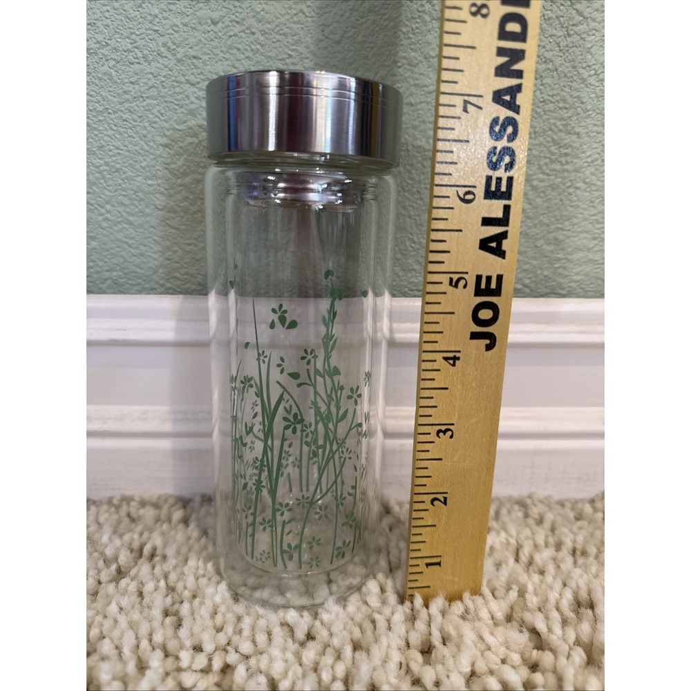 Glass Double Wall Tea Infuser Water Bottle
